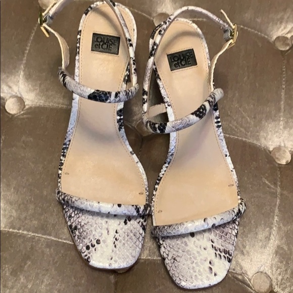 Louise etCie snakeskin print wedge sandals, sz 8.5 - Picture 3 of 8